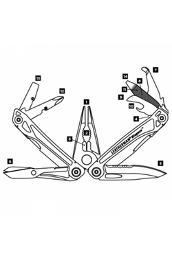 МУЛЬТИТУЛ LEATHERMAN WINGMAN 14 ФУНКЦИЙ 6.6/9.7 СМ 832523