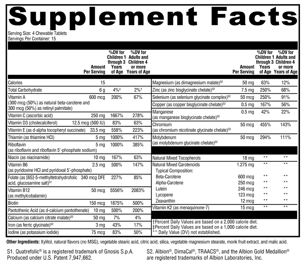 ActivNutrients® Chewable Mixed Berry 60 Tablets