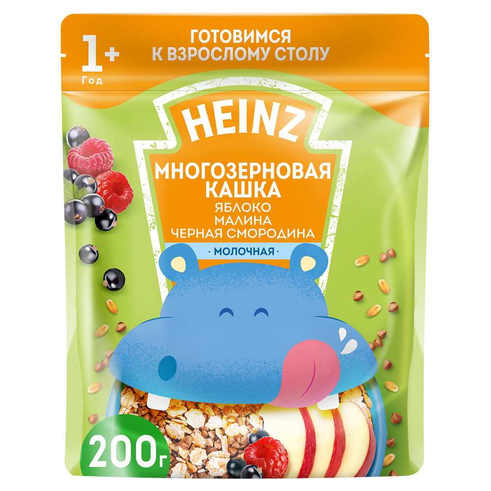 HEINZ Любопышки Каша многозерновая яблоко.малина.черная смор. 200г