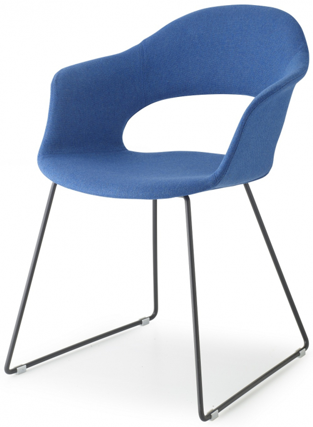 Кресло с обивкой Scab Design Lady B Pop sledge frame, антрацит, синий