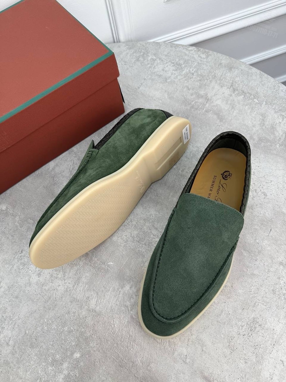 Лоферы Loro Piana Summer Walk со вставками кожи крокодила
