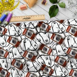 Ткань флис антикварные фотоаппараты