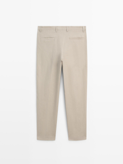 Massimo Dutti Костюмные брюки из 100% льна, бежевый
