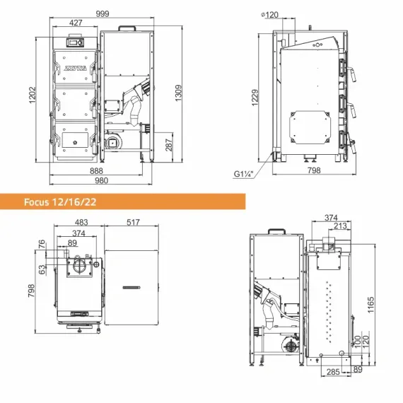 Котел пеллетный ZOTA Focus 12 кВт 33910