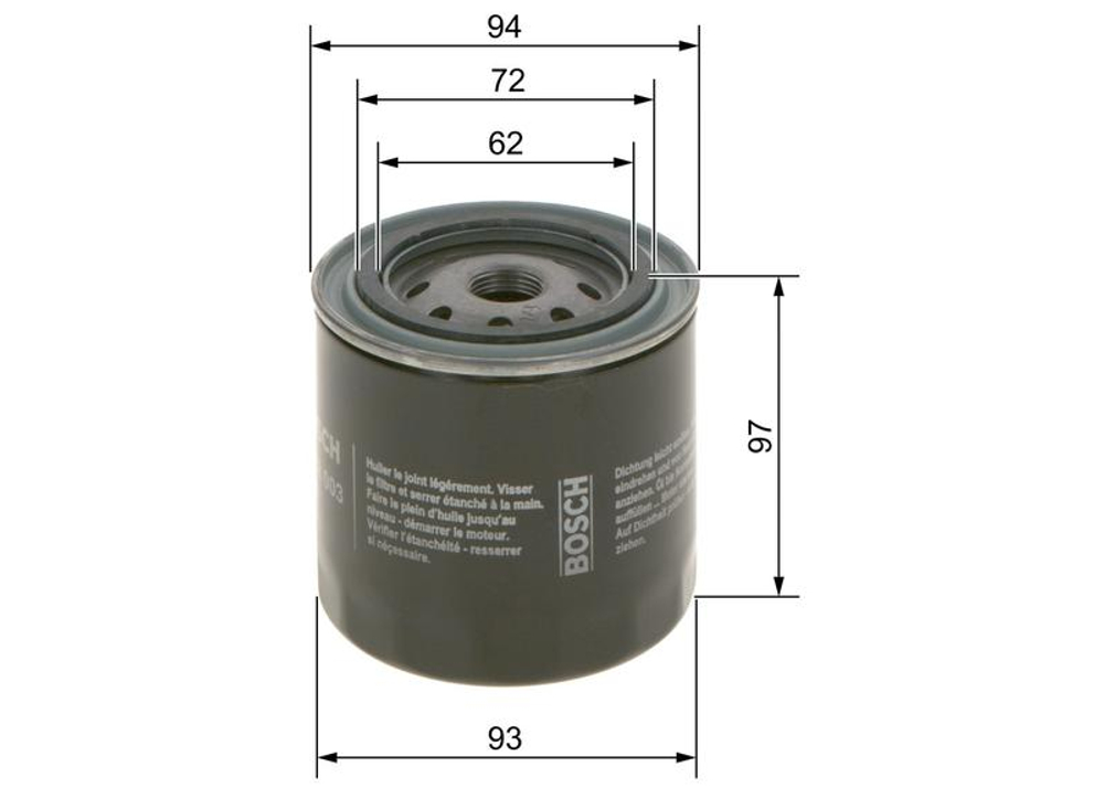 BOSCH - 0986452003-BOC - Filter za ulje - Povrat artikla narucenog iz Njemacke nije moguc.