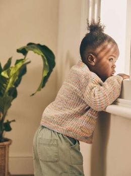 Кардиган вязаный для девочки Next Q87-903, Кремовый, Розовый, Сиреневый