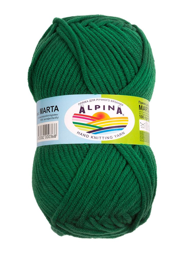 Пряжа Alpina Marta / уп.5 мот. по 100г, 120м, 007 зеленый Пряжа Alpina Marta / уп.5 мот. по 100г, 120м, 007 зеленый