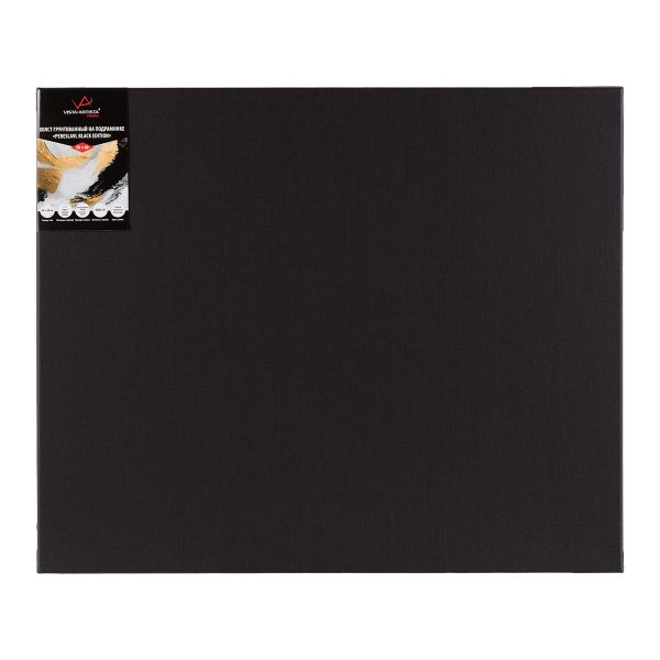 Холст грунтованный на подрамнике 50х60 см, 240 г/м², 2 шт, PERESLAVL BLACK EDITION мелкозернистый, Vista-Artista ACBF-5060