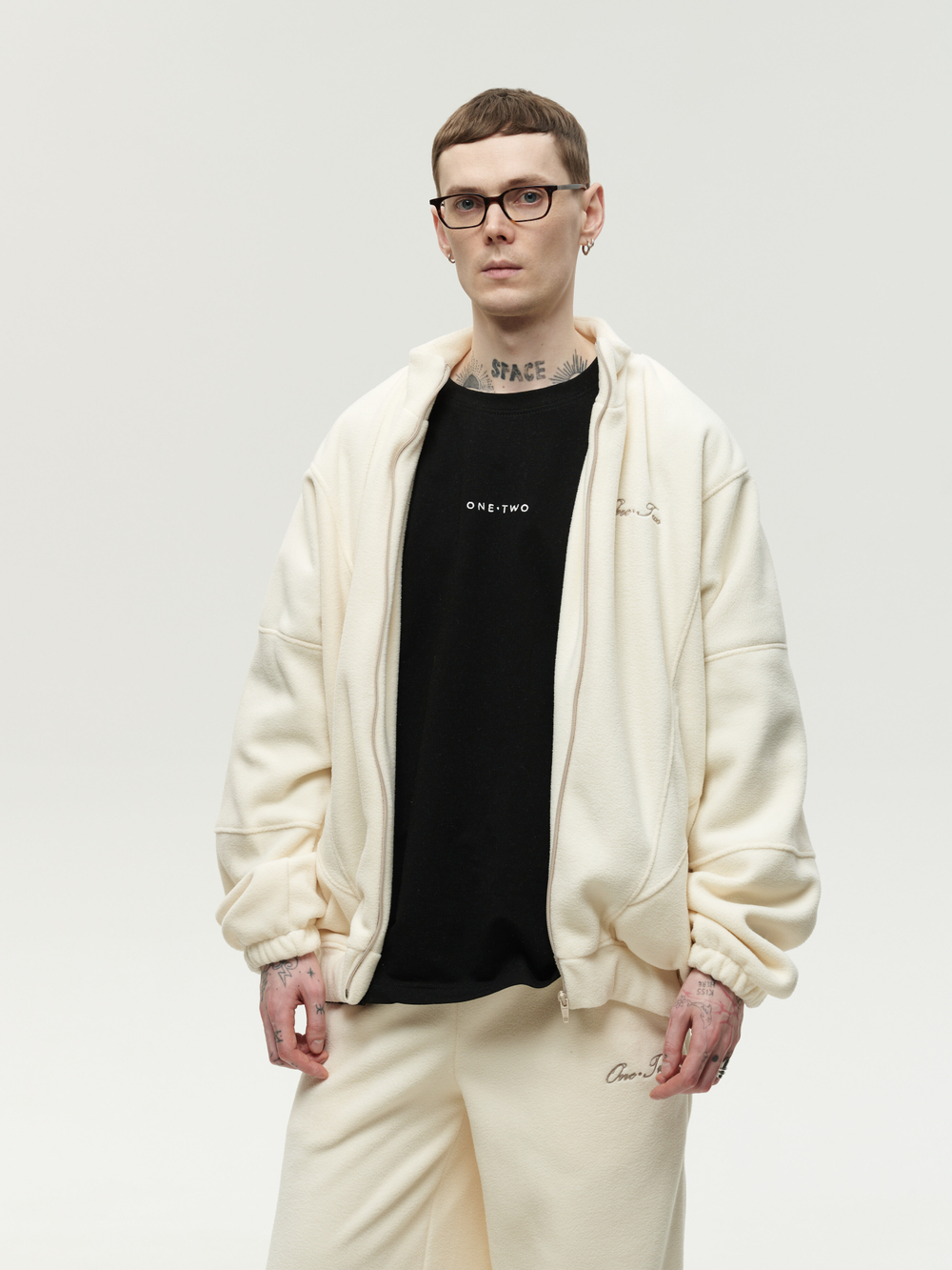 Zip-Up Sweatshirt Cream
