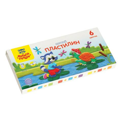 Пластилин "Енот в сказке", 6 цв., 72г, со стеком. (Мульти-Пульти)