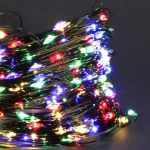 A-961A MIX гирлянда светодиодная "Роса", 20м, 200LED, темно-зеленый провод