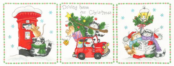 Набор для вышивания нитками Bothy Threads, Driving Home For Christmas, 60х23 см