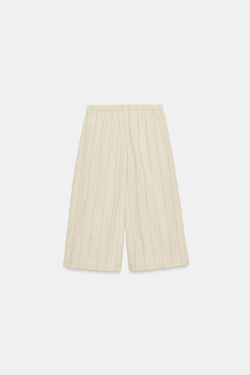 ZARA БРЮКИ-КЮЛОТЫ ИЗ СМЕСОВОГО ЛЬНА В ПОЛОСКУ, ПОЛОСКИ