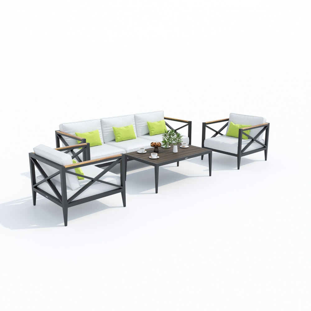 Лаунж зона Ideal Patio ВЕРИТА  белая - каркас карбон