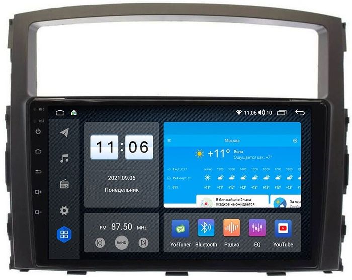 Магнитола для Mitsubishi Pajero 4 2006-2022 (любая комплектация) - AK333R9-MTK-LTE Android 10, SIM-слот