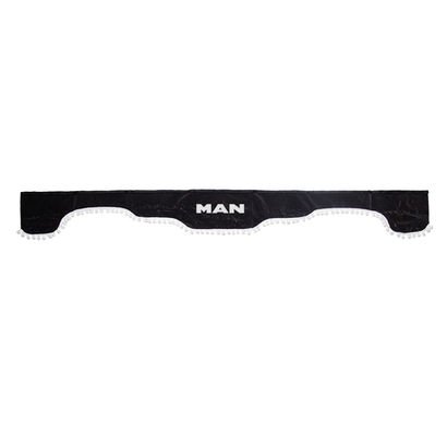 Ламбрекен MAN (флок, серый, белые шарики) 230см