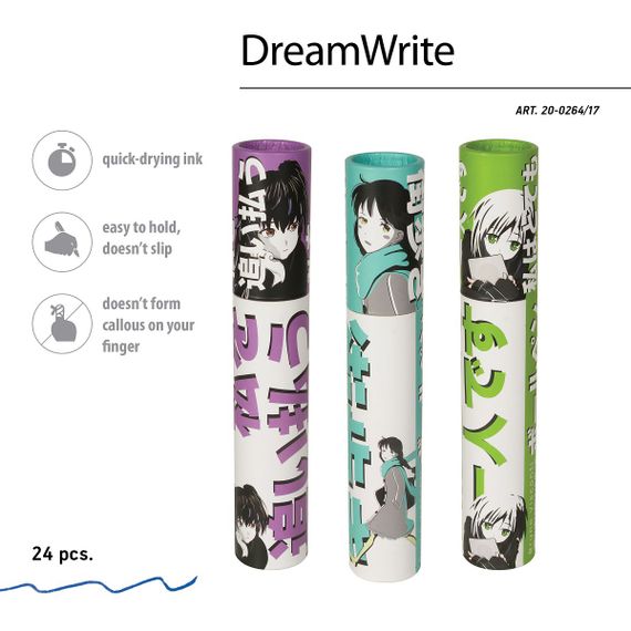 Qələm \ Ручка \ Pen Ручка  "DreamWrite. Manga Anime. City" синяя