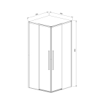 Душевой уголок Vincea Слим-Н (Slim-N) VSS-4SN900CLB, 900*900, черный, стекло прозрачное