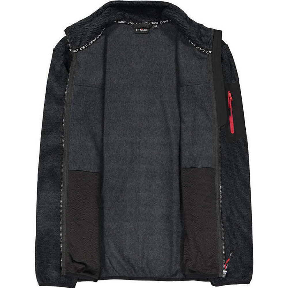 Толстовка флисовая CMP Man Fleece Jacket, артикул 31H2127, цвет TITANIO MEL. (U927)