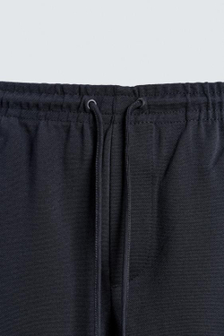 ZARA БРЮКИ-ДЖОГГЕРЫ NON IRON КОМФОРТНОЙ ПОСАДКИ, МОРСКОЙ СИНИЙ МЕЛАНЖ