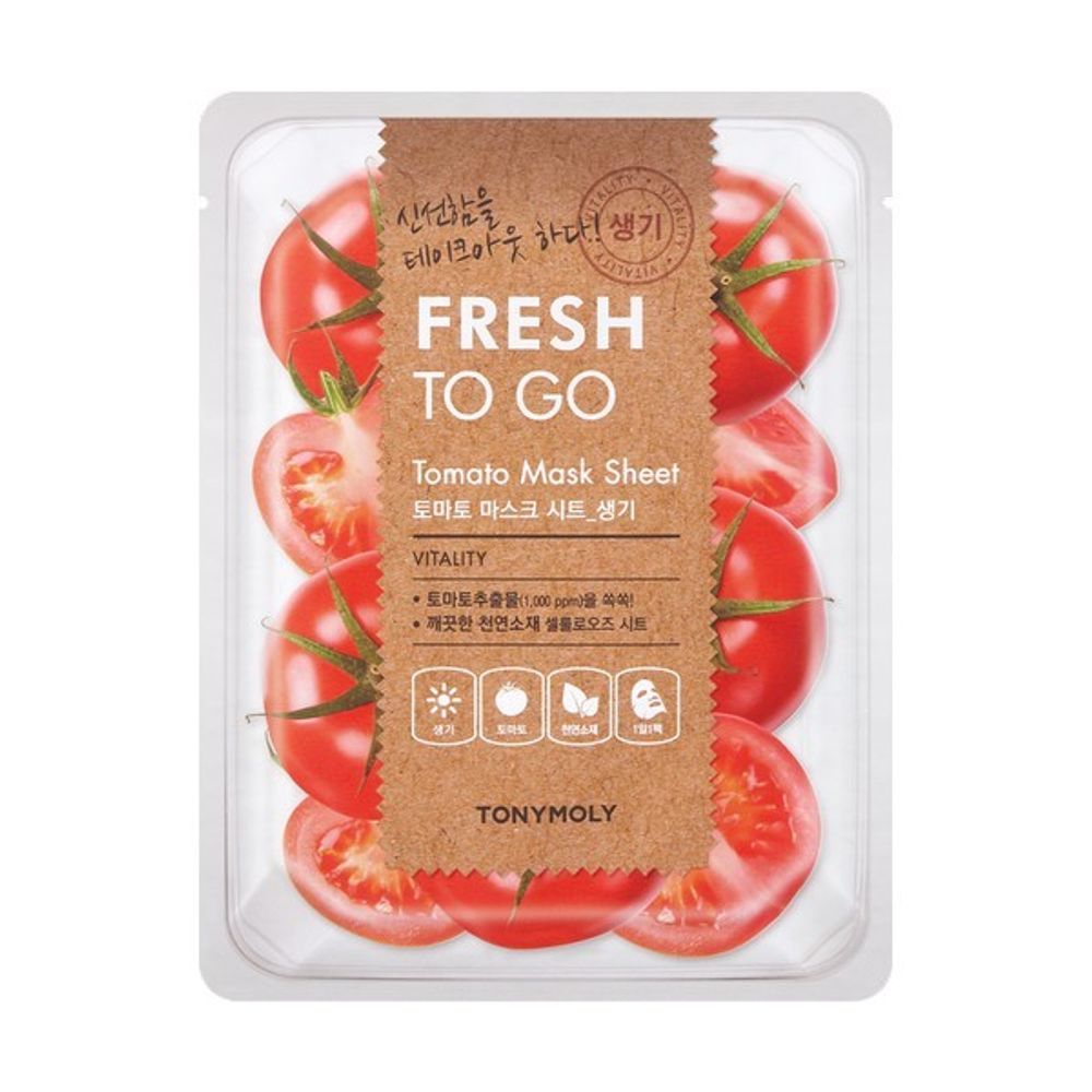 TONY MOLY Fresh To Go Tomato Mask Sheet Витаминизирующая маска с томатом, 22 г