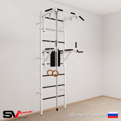 Шведская стенка Sv Sport усиленная 674 (Турник стандарт/Брусья/Канат/Кольца)