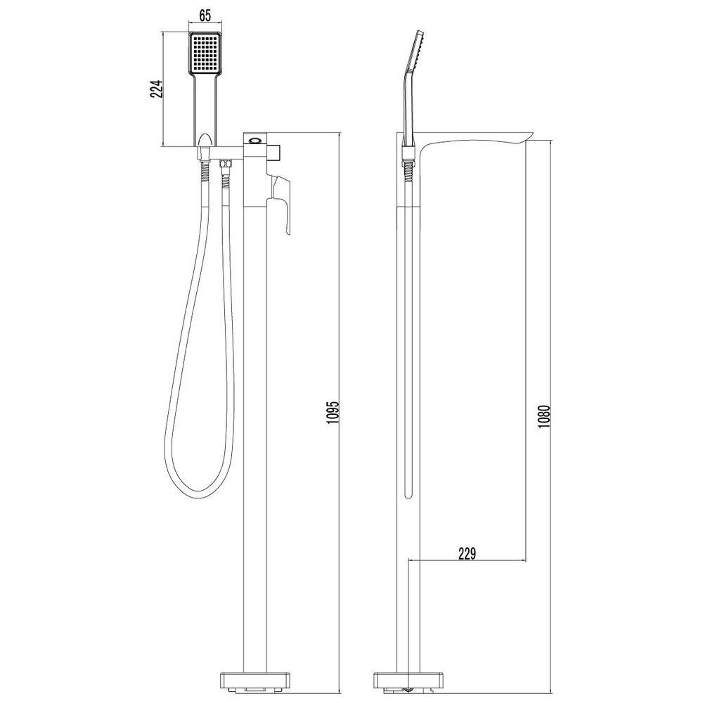 Смеситель Lemark Unit LM4544C для ванны, напольный