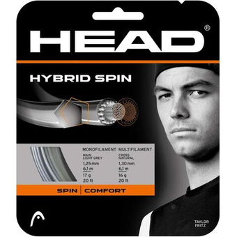 Теннисные струны Head Hybrid Spin (12m) - light grey/natural