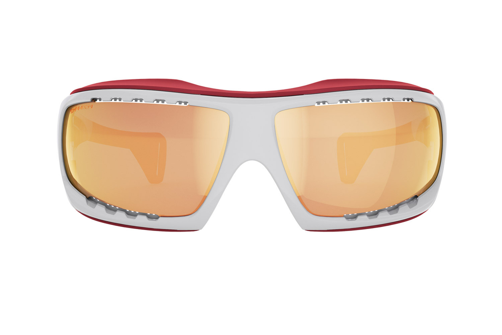 Спортивные очки LiP Typhoon / Gloss White - Red / PC Photochromic / ecLiPse Series ML Red Brown Lens