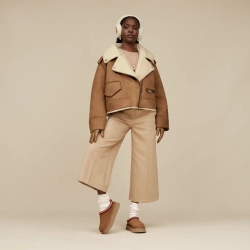UGG Байкерская куртка Finnian LuxeFluff, каштановый