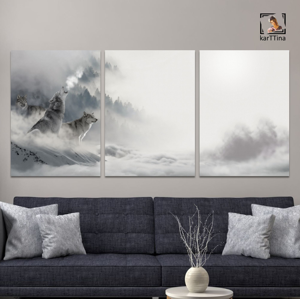 Картина karTTina "Три обезьянки", 150 см х 70 см