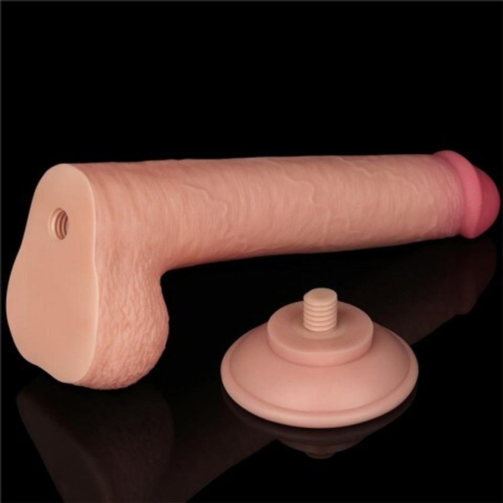 Реалистичный фаллоимитатор Lovetoy Sliding Skin (22×3,7 см) с двойной плотностью телесный