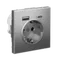Розетка с USB A+C с заземлением и защитными шторками Systeme Electric ArtGallery Сталь GAL000932