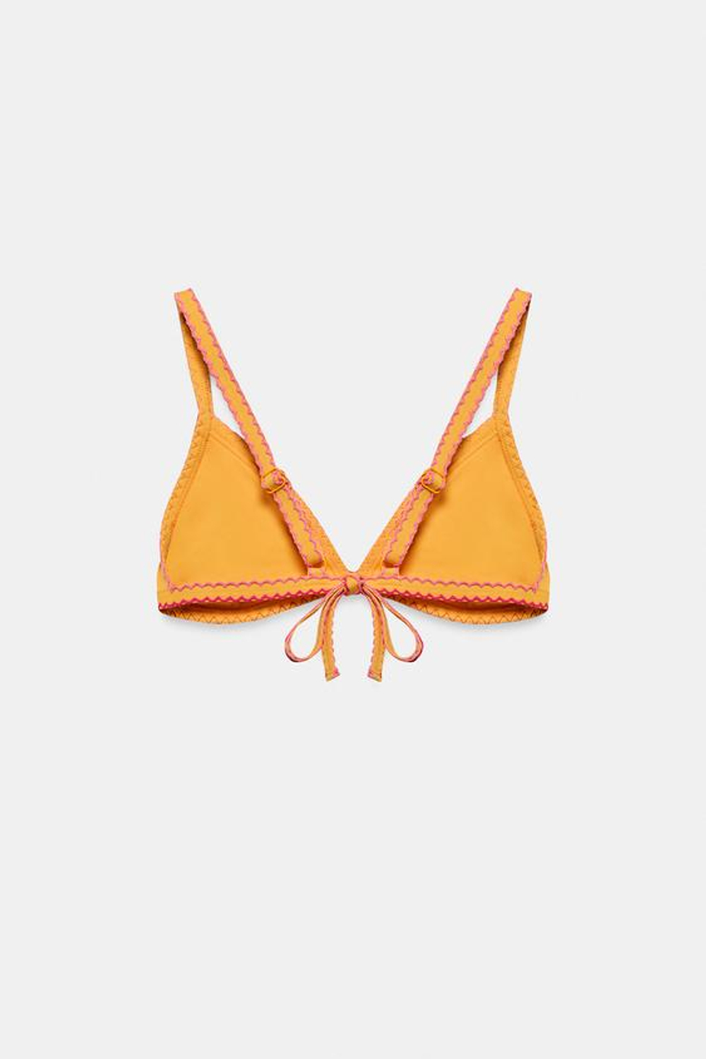 ZARA ТОП-БИКИНИ С ЦВЕТОЧНОЙ ВЫШИВКОЙ, ЖЕЛТЫЙ