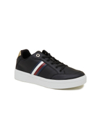 Кожаные кроссовки elevated global stripes Tommy Hilfiger - черный(FW0FW07446)