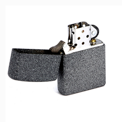 Зажигалка Zippo с покрытием Iron Stone, латунь/сталь, серая, матовая, 36x12x56 мм