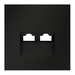 Накладка для розетки компьютерной двойной RJ45+RJ45 кат.6, S70 (черный матовый)