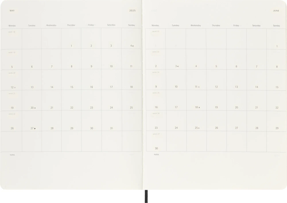 Еженедельник Moleskine Classic Soft WKNT XL (DSB12WN4) 19х25см мягкая обложка черный