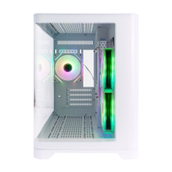 Корпус для компьютера 1STPLAYER UVIEW UV5 ARGB White / mATX / 3x120mm ARGB fans / UV5-WH-2FC7R-W-1FC7-W