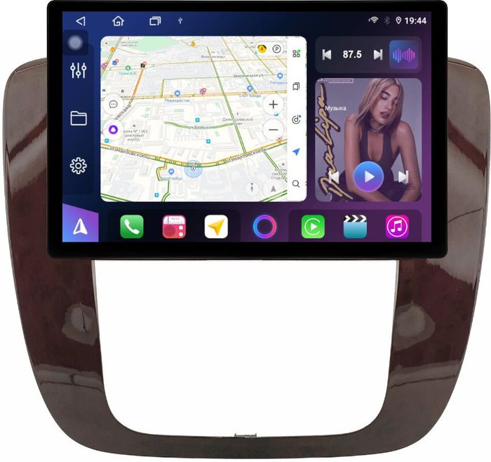 Магнитола для Chevrolet Tahoe 900 2006-2014 (рамка дерево) - FarCar BX877 монитор 13" 2K QLED на Android 13, Быстрая, CarPlay, 4G SIM-слот