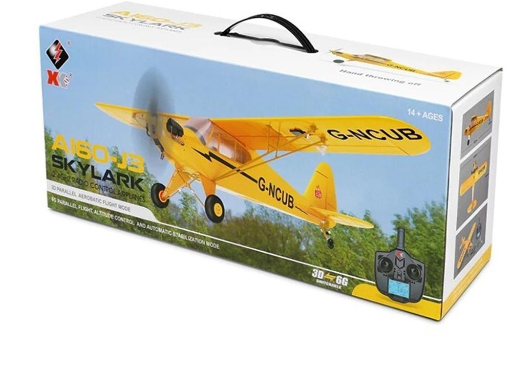 Радиоуправляемый самолет WLtoys A160 J3 SKYLARK RC RTF 2.4G - XK-A160