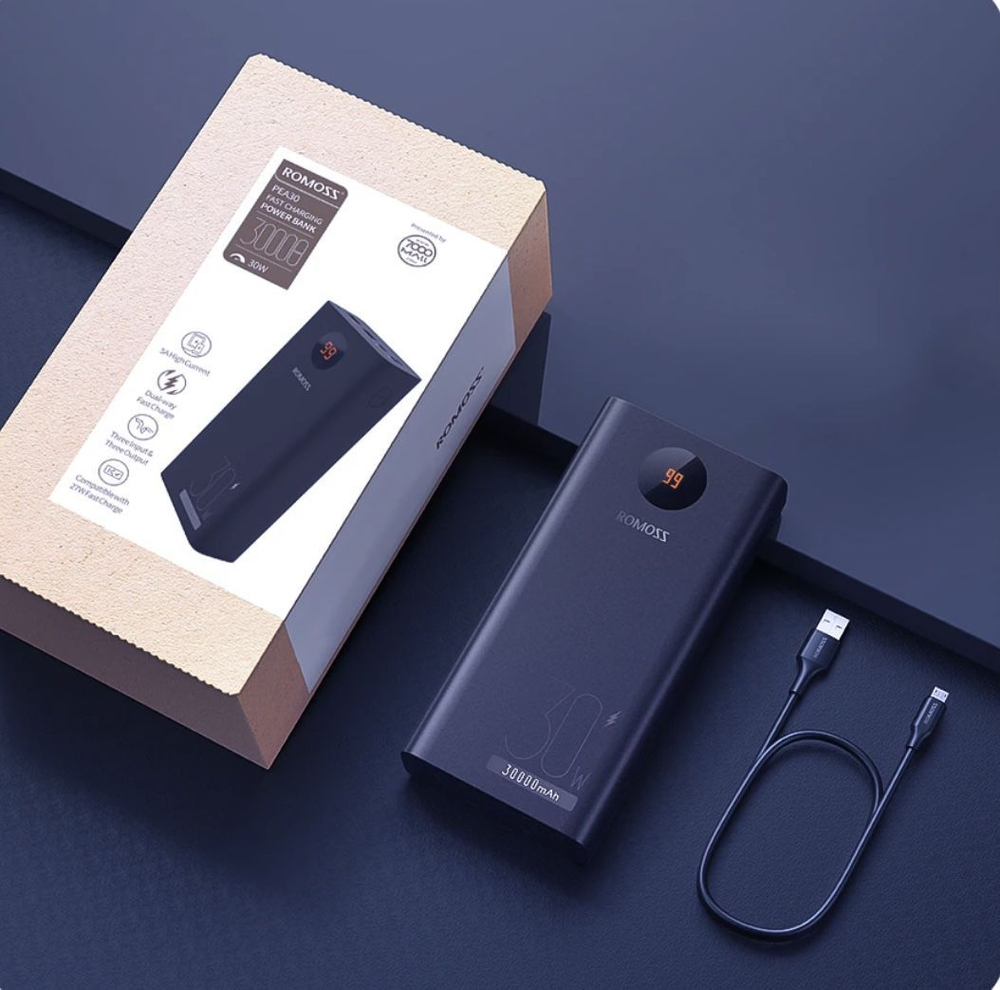 Power Bank внешний аккумулятор повербанк 30000 мАч 22.5W PD 30W ROMOSS.