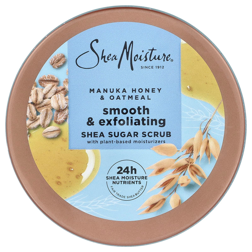 SheaMoisture, разглаживающий и отшелушивающий скраб с маслом ши, мед манука и овсянка, 340 г (12 унций)