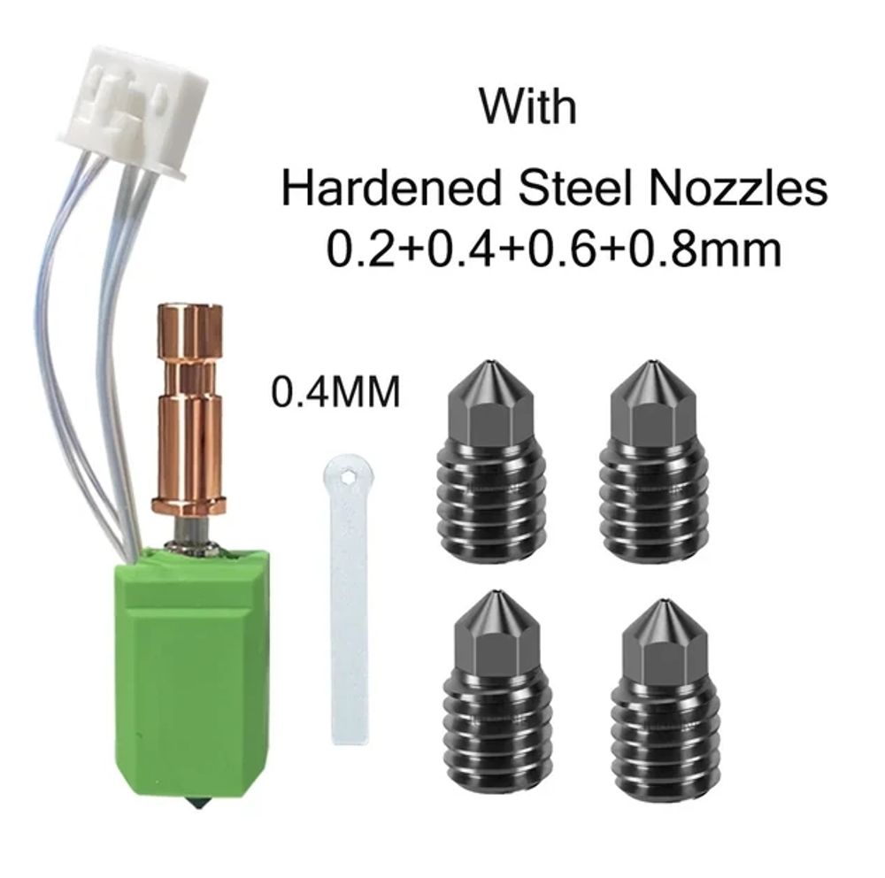 Улучшенный Hotend со сменными соплами (в комплекте 0.2 0.4 0.6 0.8 mm ) для Anycubic Kobra s1
