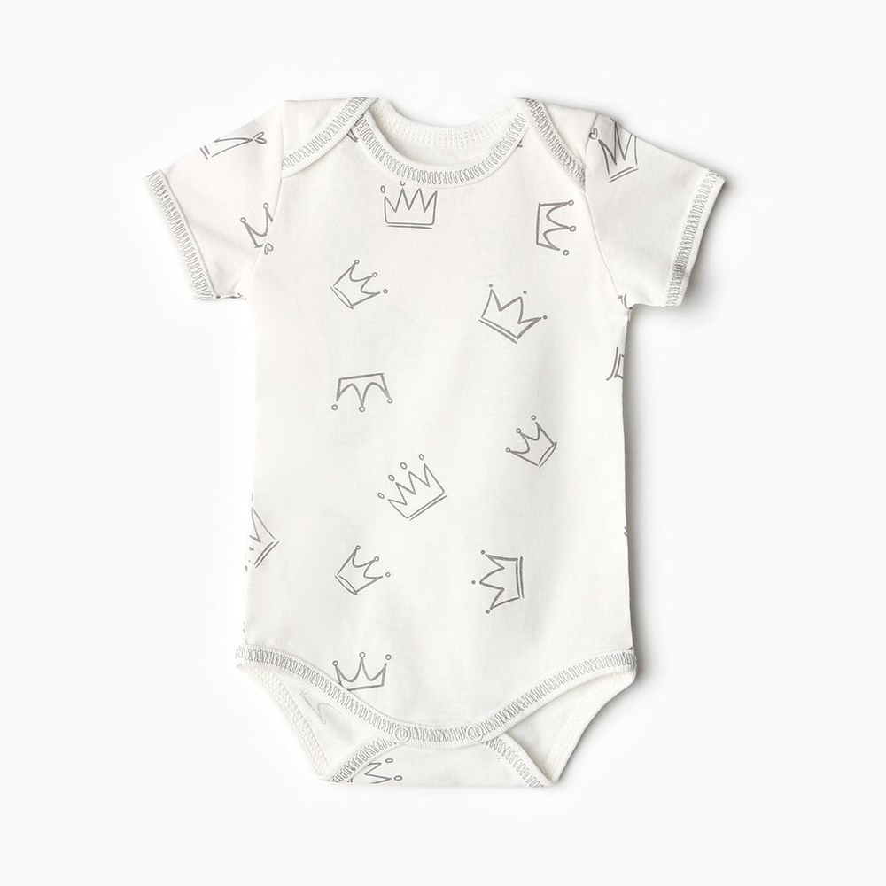 Боди Короны с коробка рукавом, р. 80 , молочный 9932279 (Bloom Baby)
