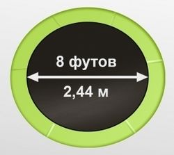 ARLAND Батут 8FT с внешней страховочной сеткой и лестницей (Light green)