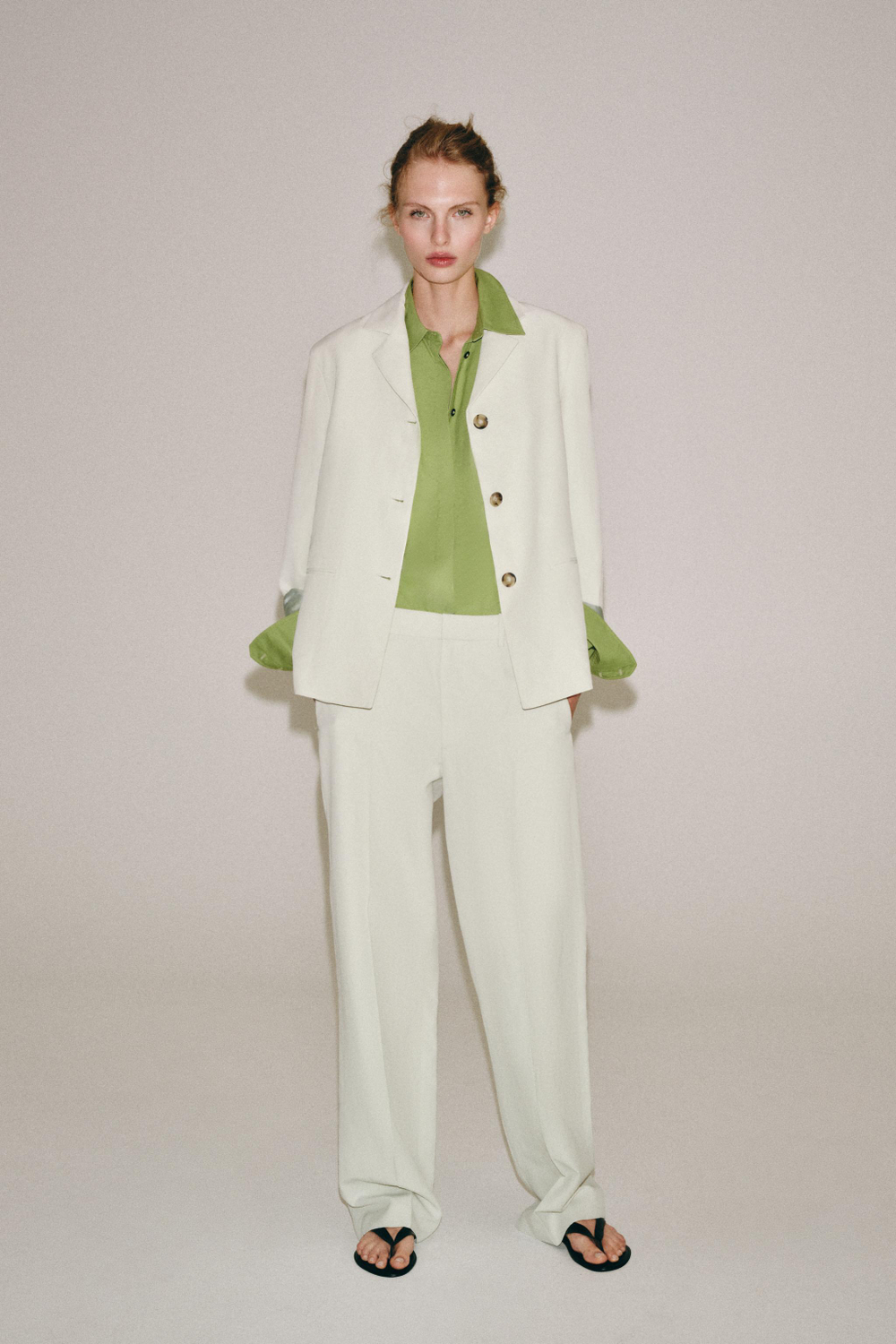 ПРЯМОЙ БЛЕЙЗЕР ИЗ ЛЬНЯНОЙ СМЕСИ — ZW COLLECTION — ZARA