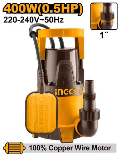 Погружной дренажный насос для чистой воды 400 Вт SUPER INGCO SPC4008