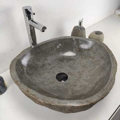 Раковина из речного камня RS-6969 (54x47x16)