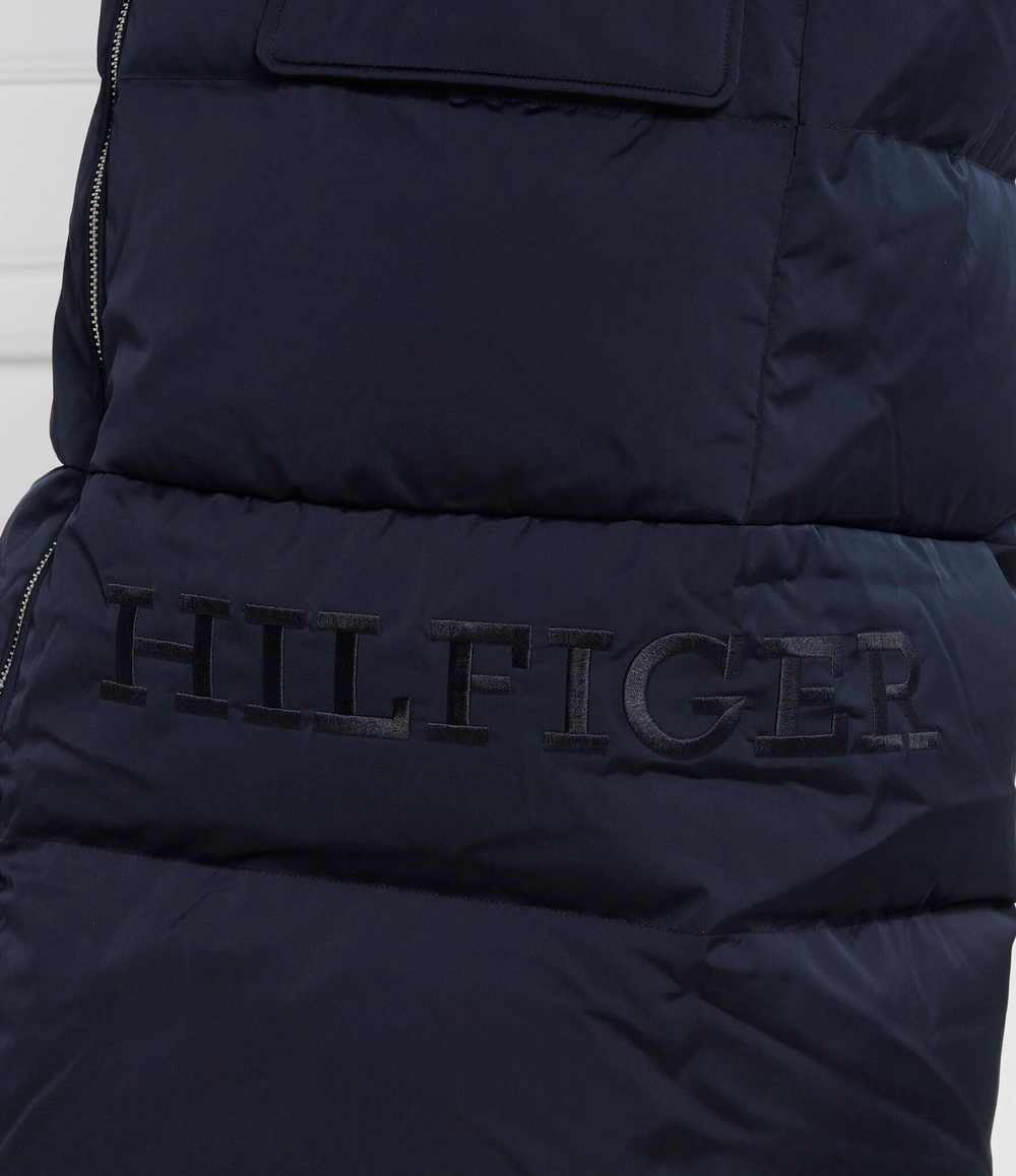 Пуховое пальто SATEEN HOODED MAXI Tommy Hilfiger - темно-синий(WW0WW40834)